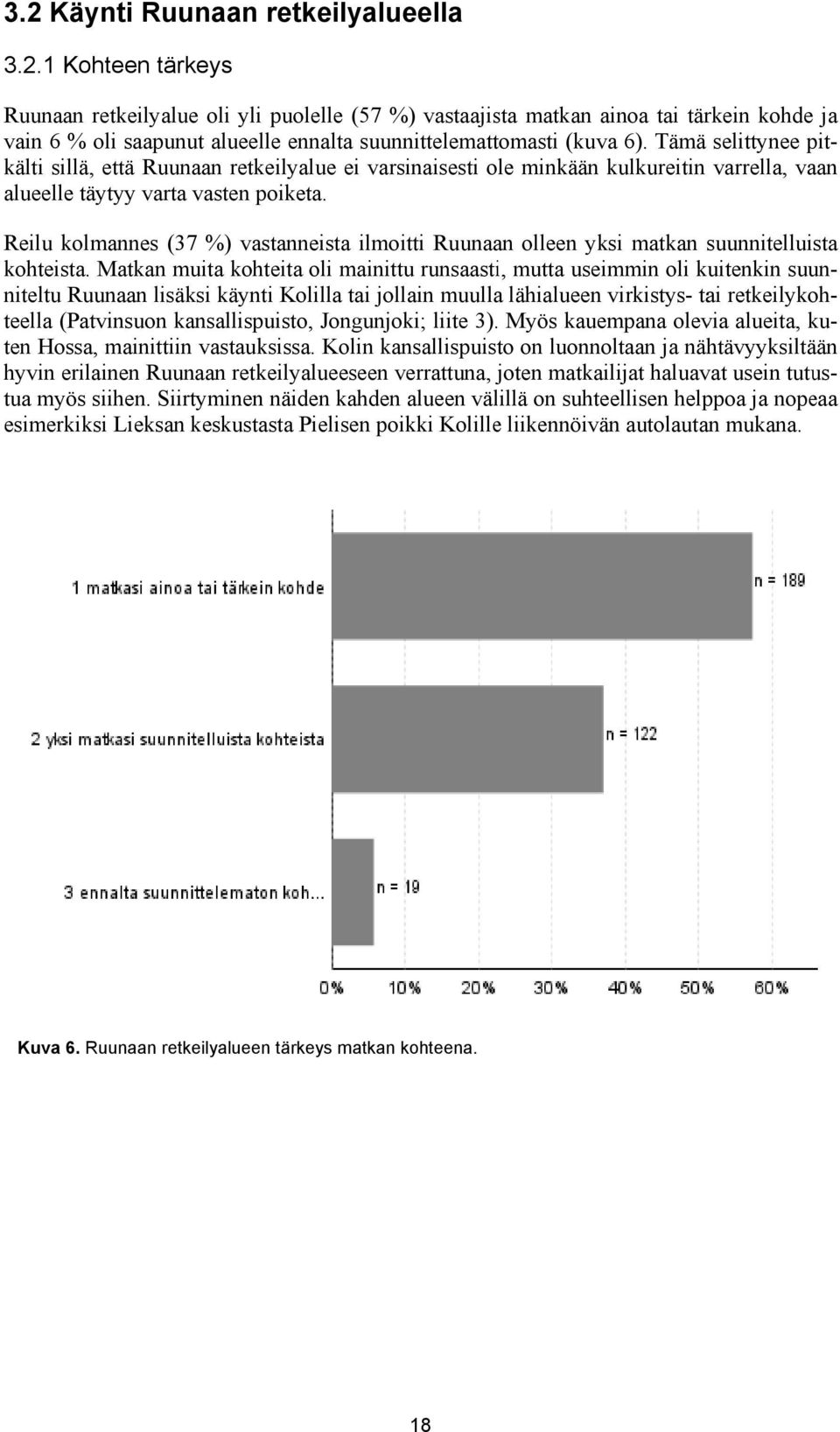 Reilu kolmannes (37 %) vastanneista ilmoitti Ruunaan olleen yksi matkan suunnitelluista kohteista.