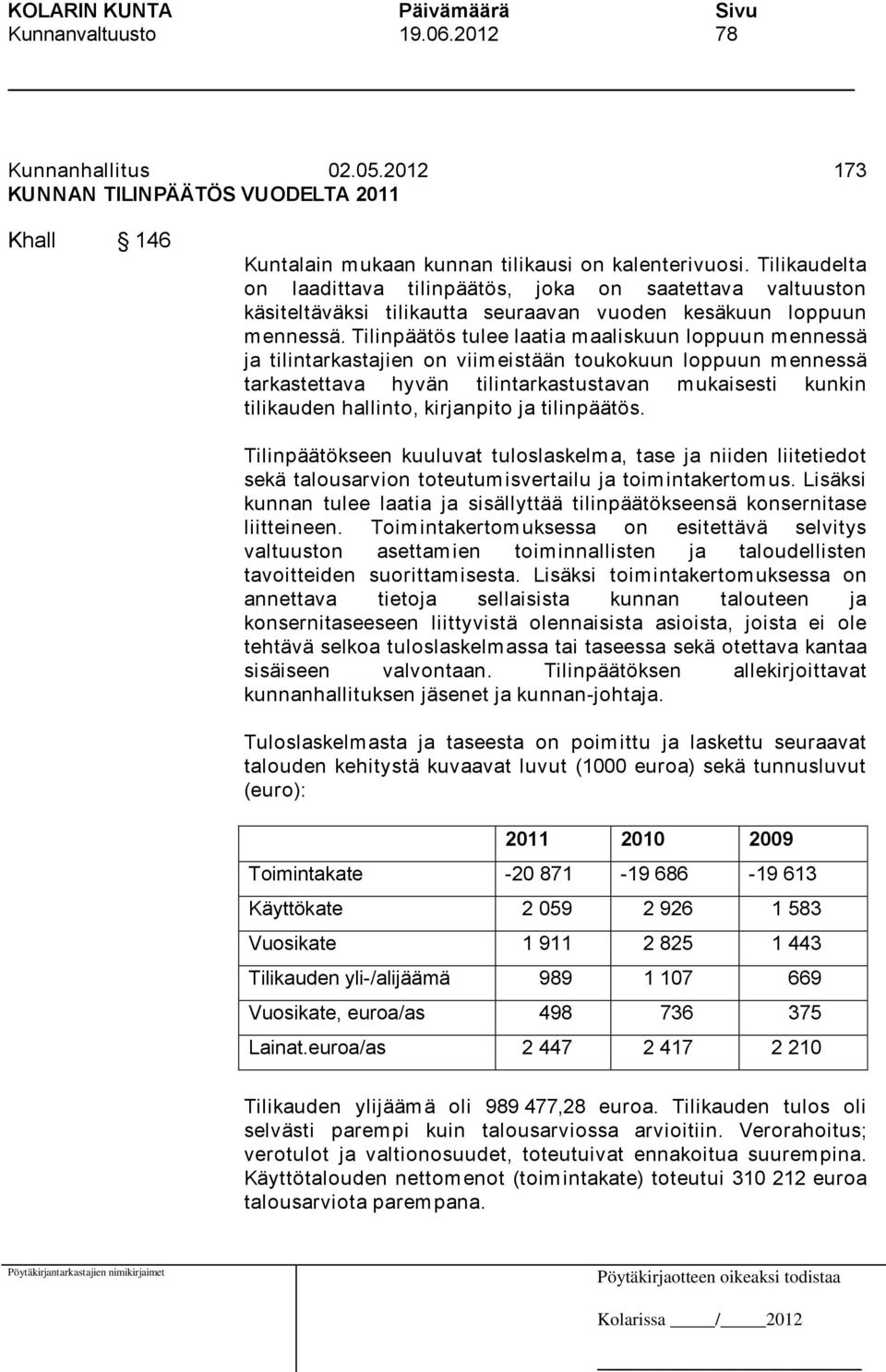 Tilinpäätös tulee laatia maaliskuun loppuun mennessä ja tilintarkastajien on viimeistään toukokuun loppuun mennessä tarkastettava hyvän tilintarkastustavan mukaisesti kunkin tilikauden hallinto,