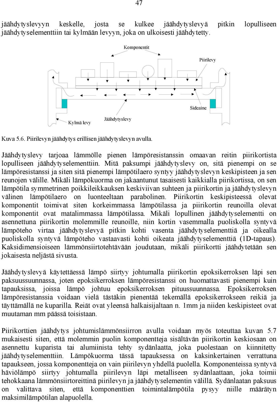 Jäähdytyslevy tarjoaa lämmölle pienen lämpöresistanssin omaavan reitin piirikortista lopulliseen jäähdytyselementtiin.