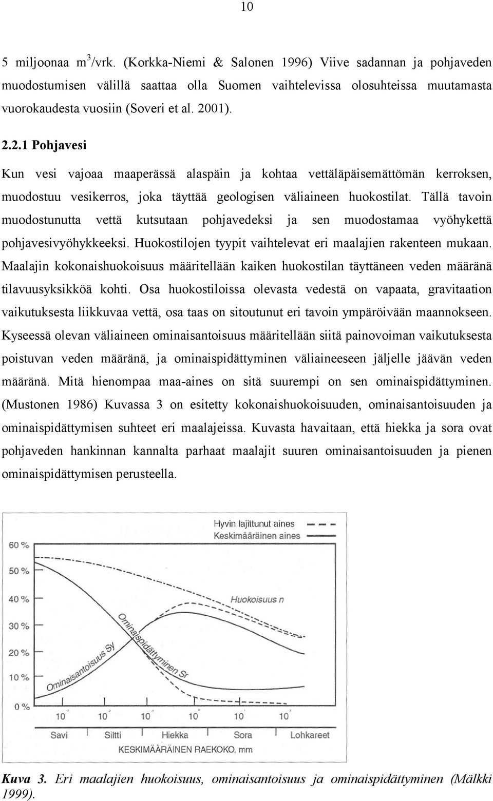 Tällä tavoin muodostunutta vettä kutsutaan pohjavedeksi ja sen muodostamaa vyöhykettä pohjavesivyöhykkeeksi. Huokostilojen tyypit vaihtelevat eri maalajien rakenteen mukaan.