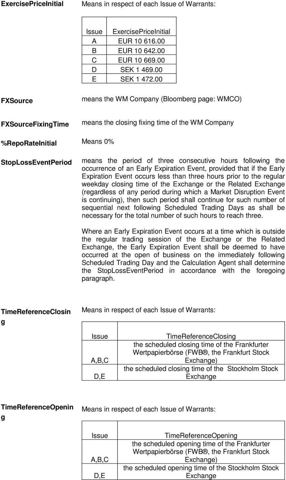 consecutive hours following the occurrence of an Early Expiration Event, provided that if the Early Expiration Event occurs less than three hours prior to the regular weekday closing time of the