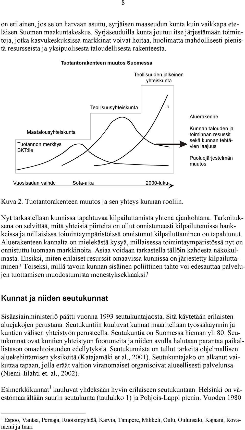 Tuotantorakenteen muutos Suomessa Teollisuuden jälkeinen yhteiskunta Teollisuusyhteiskunta?