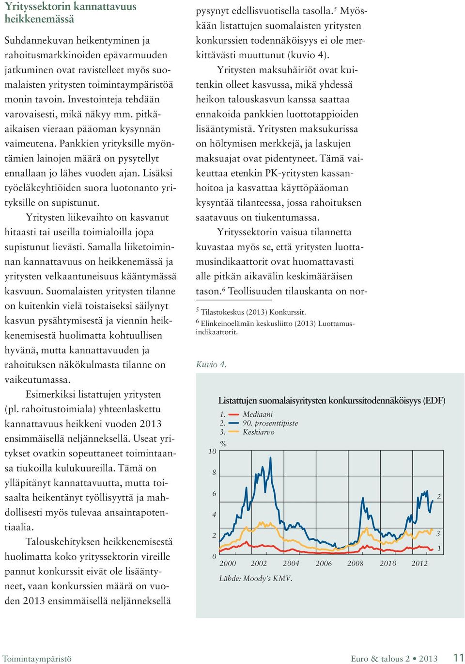 Lisäksi työeläkeyhtiöiden suora luotonanto yrityksille on supistunut. Yritysten liikevaihto on kasvanut hitaasti tai useilla toimialoilla jopa supistunut lievästi.