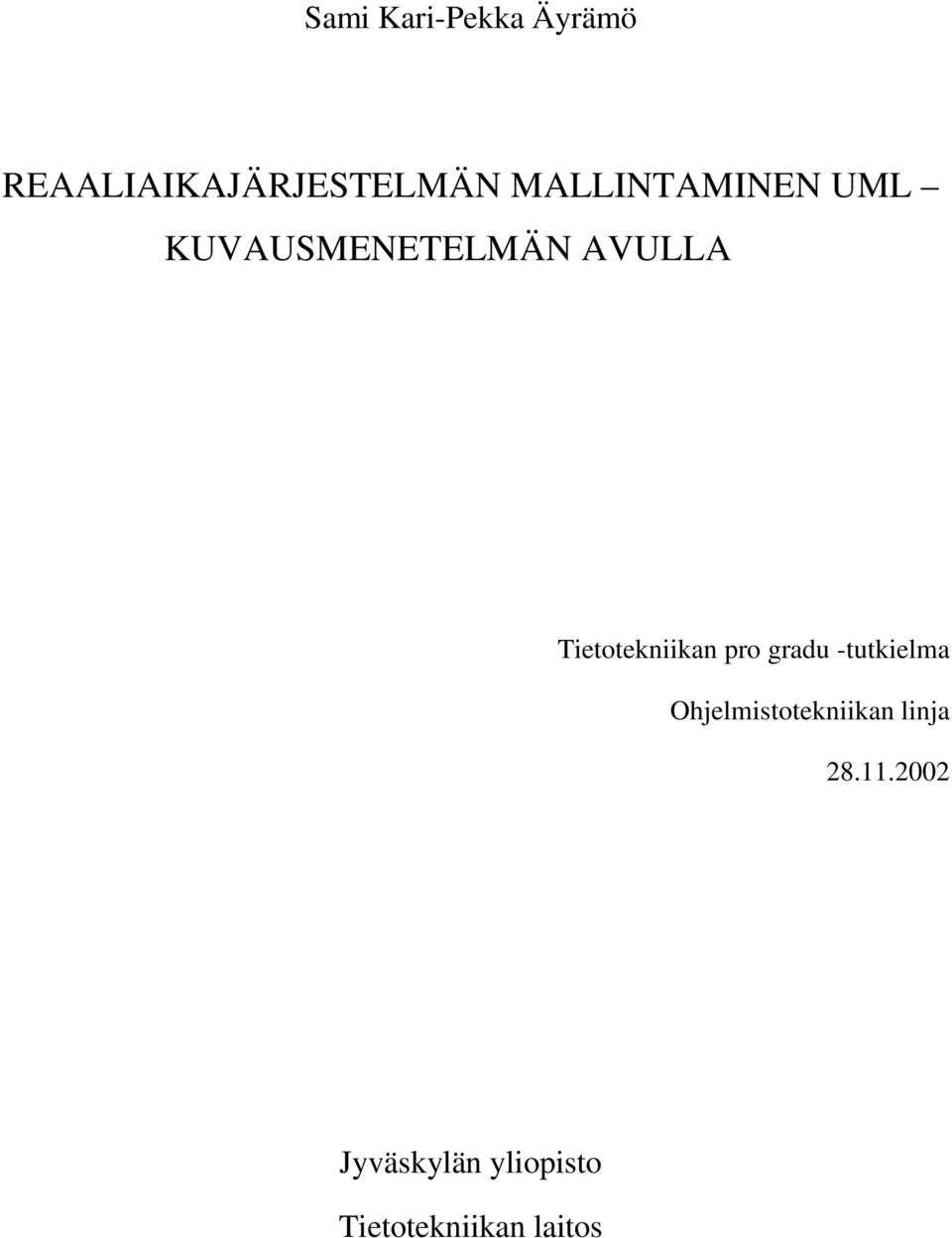 Tietotekniikan pro gradu -tutkielma