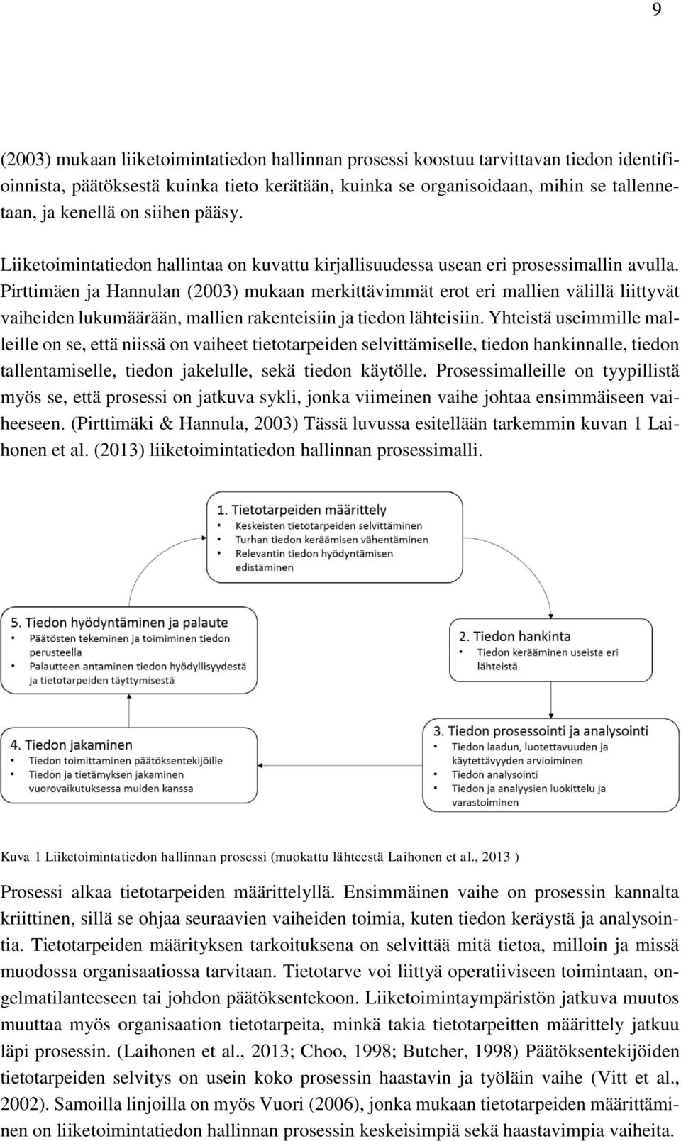 Pirttimäen ja Hannulan (2003) mukaan merkittävimmät erot eri mallien välillä liittyvät vaiheiden lukumäärään, mallien rakenteisiin ja tiedon lähteisiin.