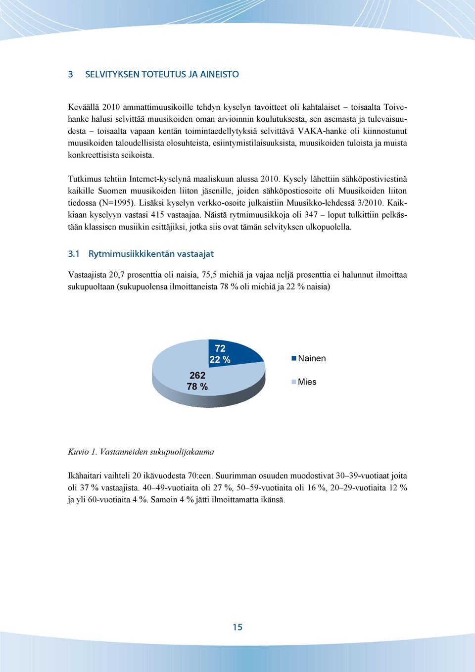 tuloista ja muista konkreettisista seikoista. Tutkimus tehtiin Internet-kyselynä maaliskuun alussa 2010.