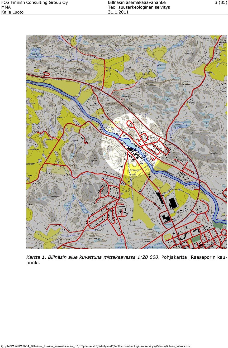 Pohjakartta: Raaseporin kaupunki.