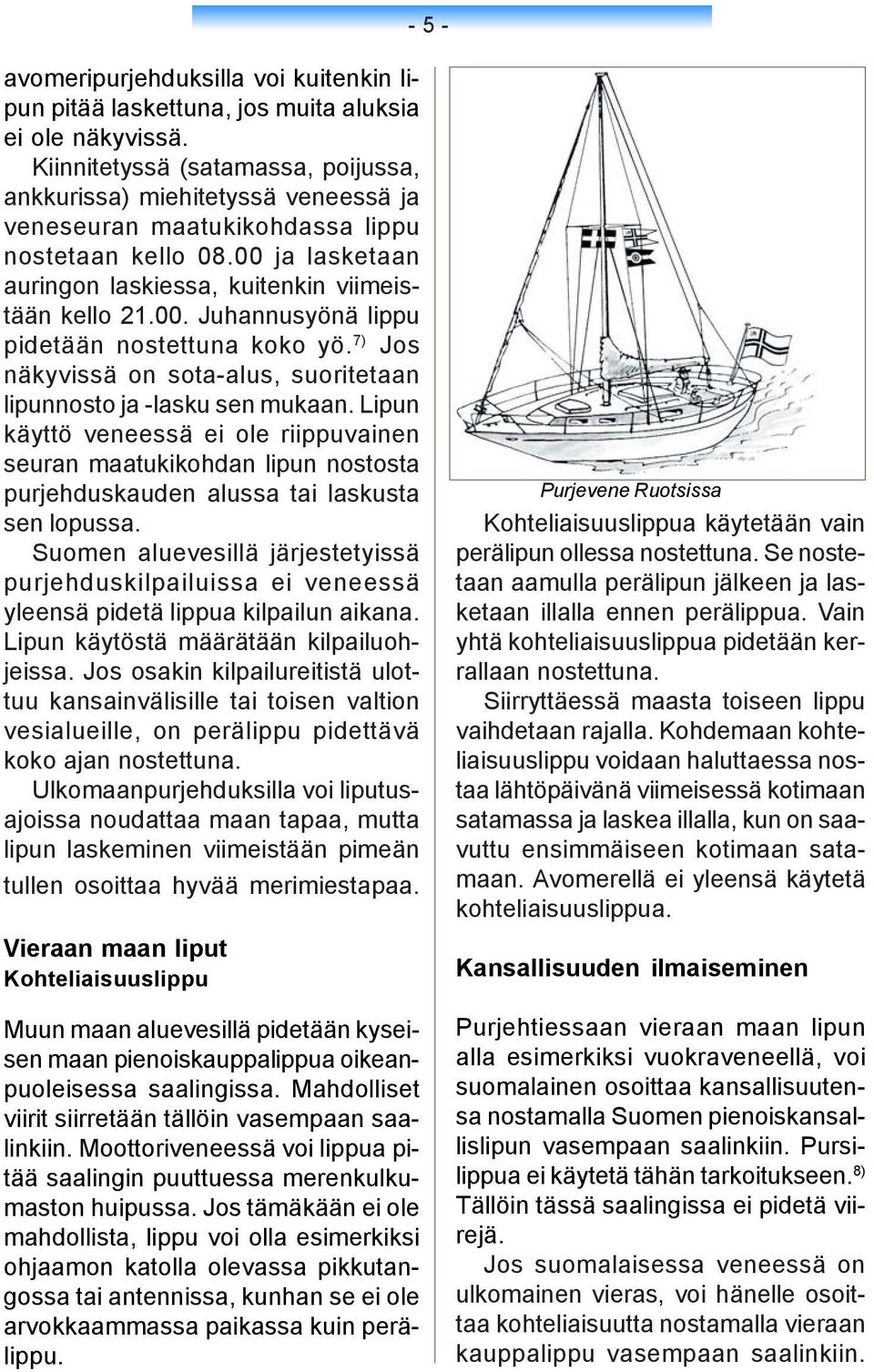 7) Jos näkyvissä on sota-alus, suoritetaan lipunnosto ja -lasku sen mukaan.