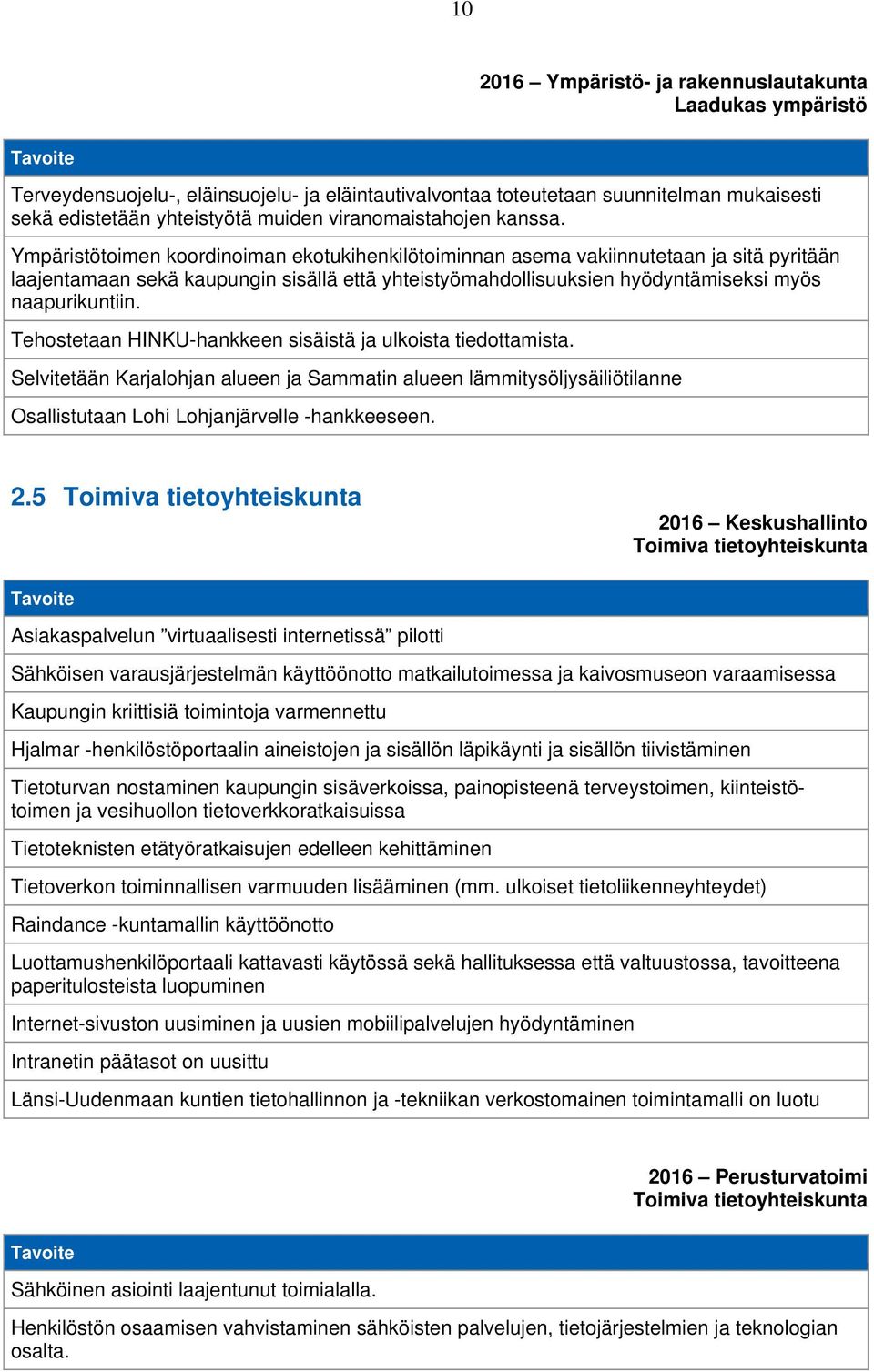 Ympäristötoimen koordinoiman ekotukihenkilötoiminnan asema vakiinnutetaan ja sitä pyritään laajentamaan sekä kaupungin sisällä että yhteistyömahdollisuuksien hyödyntämiseksi myös naapurikuntiin.