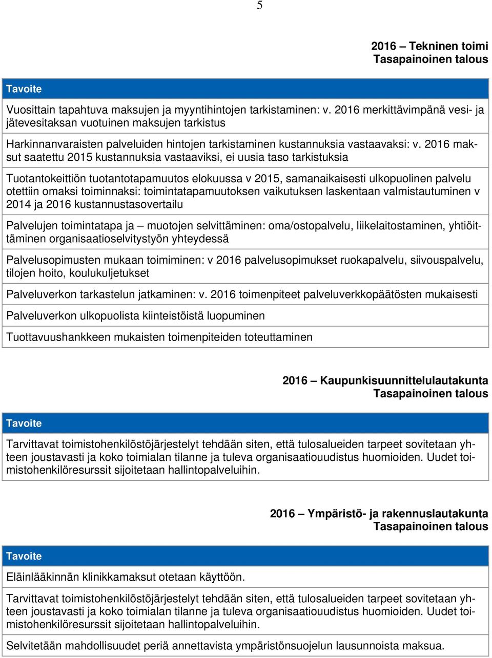 2016 maksut saatettu 2015 kustannuksia vastaaviksi, ei uusia taso tarkistuksia Tuotantokeittiön tuotantotapamuutos elokuussa v 2015, samanaikaisesti ulkopuolinen palvelu otettiin omaksi toiminnaksi: