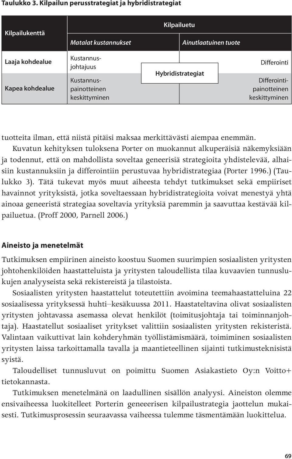 keskittyminen Hybridistrategiat Differointi Differointipainotteinen keskittyminen tuotteita ilman, että niistä pitäisi maksaa merkittävästi aiempaa enemmän.