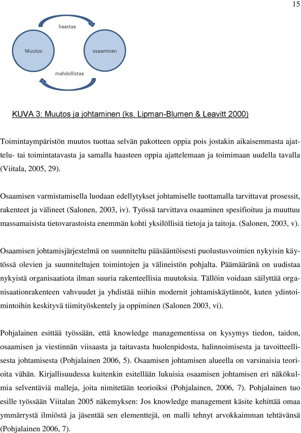 uudella tavalla (Viitala, 2005, 29). Osaamisen varmistamisella luodaan edellytykset johtamiselle tuottamalla tarvittavat prosessit, rakenteet ja välineet (Salonen, 2003, iv).