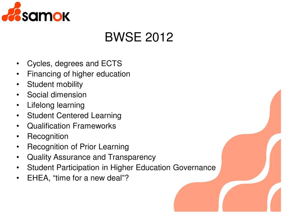 Qualification Frameworks Recognition Recognition of Prior Learning Quality