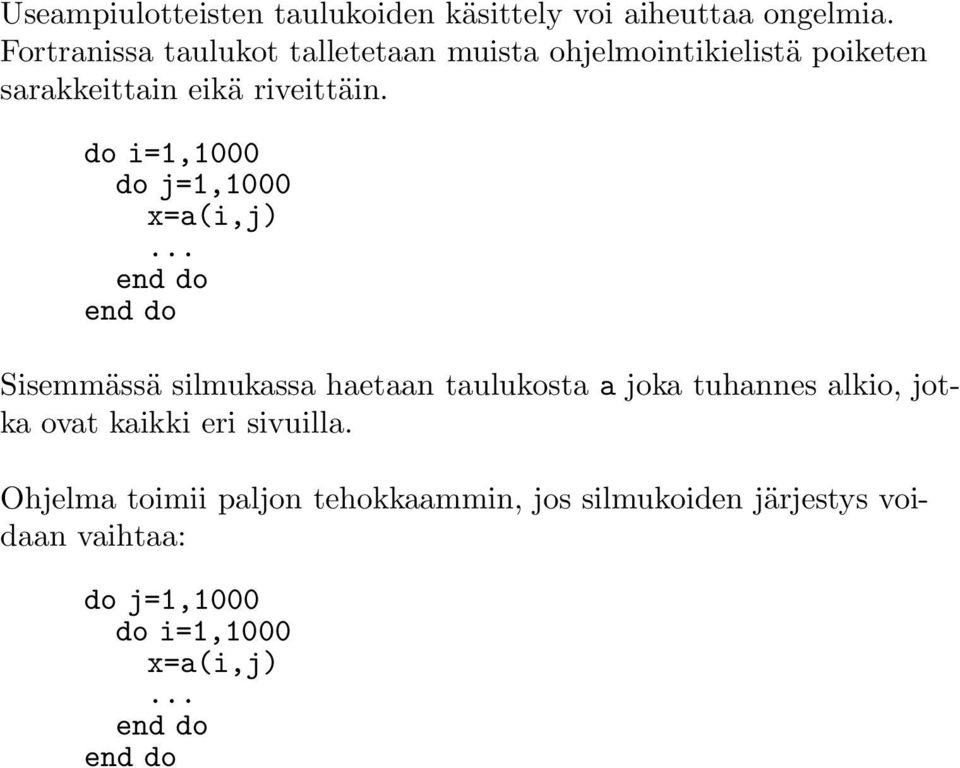 do i=1,1000 do j=1,1000 x=a(i,j).