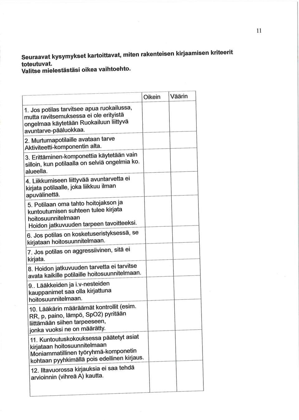 . Erittäminen-kmpnettia käytetään vain sillin, kun ptilaalla n selviä ngelmia k. alueelta.. Liikkumiseen liittyvää avuntarvetta ei kirjata ptilaalle, jka liikkuu ilman apuvälinettä. 5.