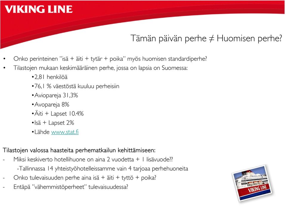 + Lapset 10.4% Isä + Lapset 2% Lähde www.stat.