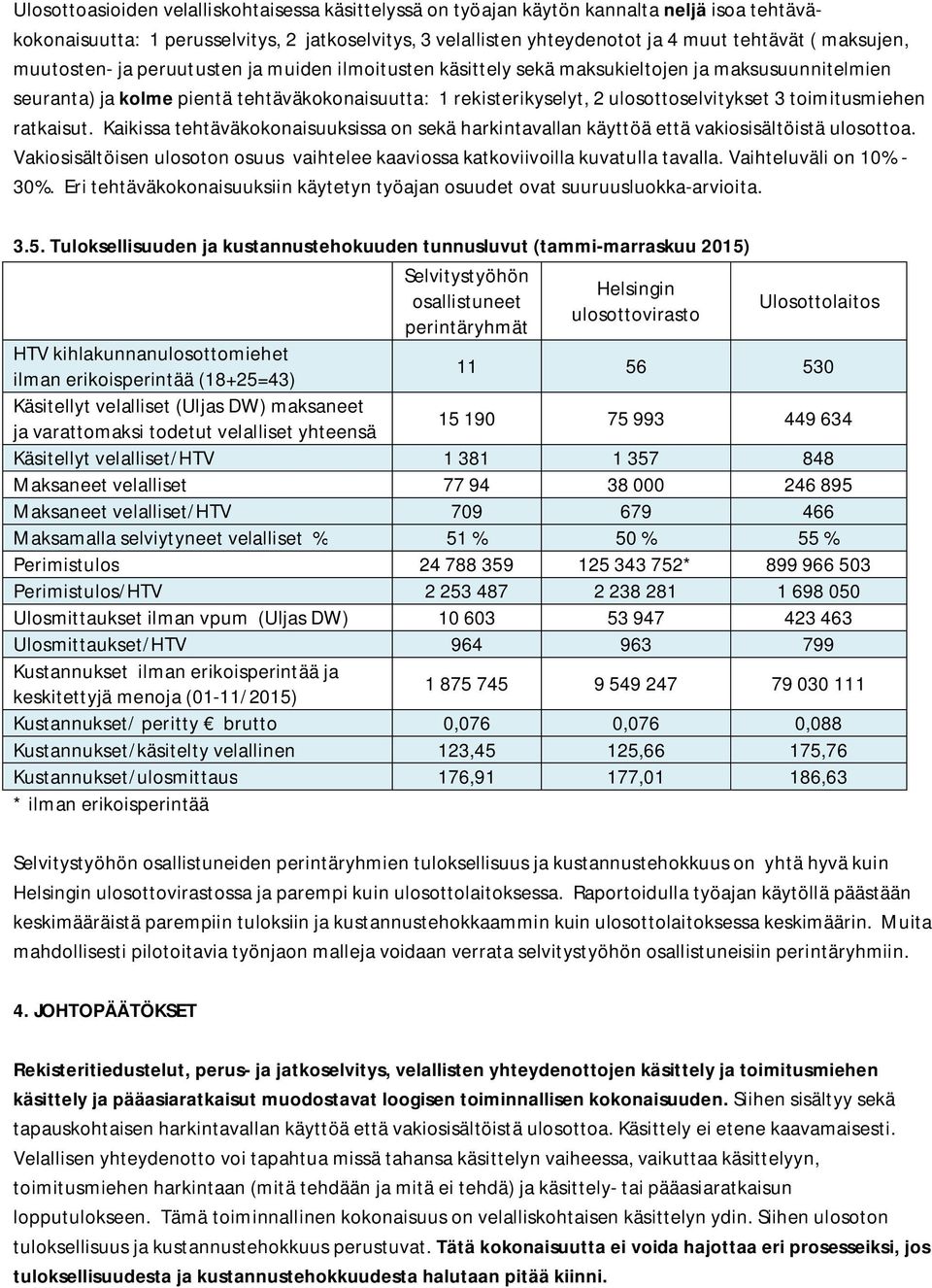 3 toimitusmiehen ratkaisut. Kaikissa tehtäväkokonaisuuksissa on sekä harkintavallan käyttöä että vakiosisältöistä ulosottoa.