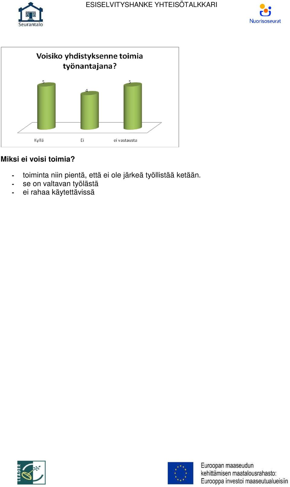 ole järkeä työllistää ketään.