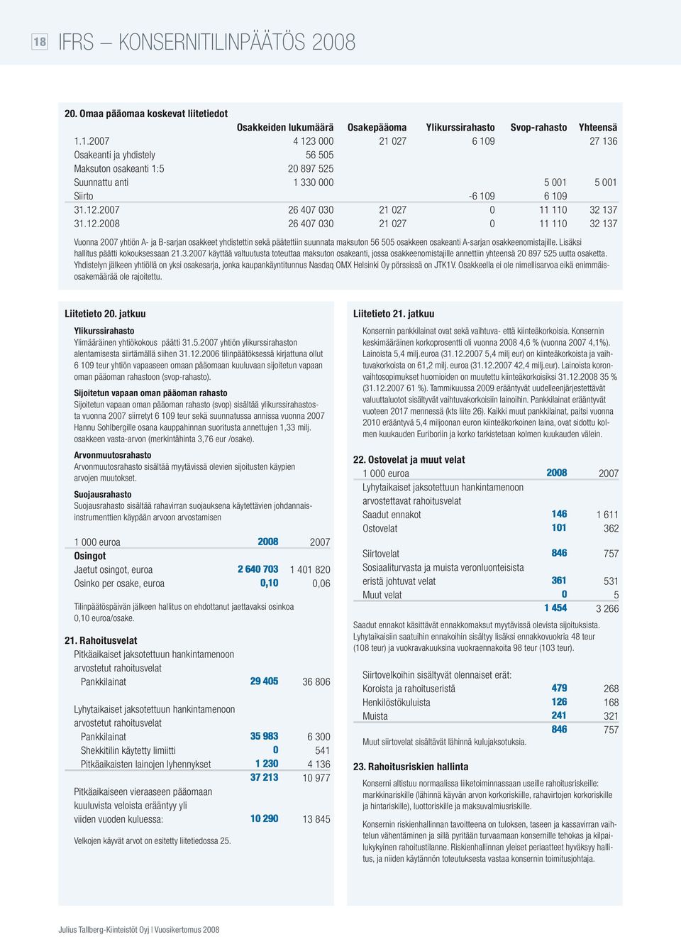 Lisäksi hallitus päätti kokouksessaan 21.3.27 käyttää valtuutusta toteuttaa maksuton osakeanti, jossa osakkeenomistajille annettiin yhteensä 2 897 525 uutta osaketta.