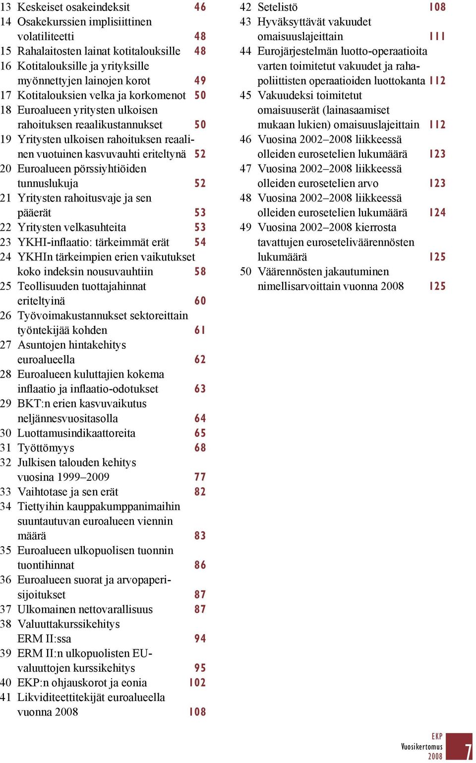 pörssiyhtiöiden tunnuslukuja 52 21 Yritysten rahoitusvaje ja sen pääerät 53 22 Yritysten velkasuhteita 53 23 YKHI-inflaatio: tärkeimmät erät 54 24 YKHIn tärkeimpien erien vaikutuk set koko indeksin