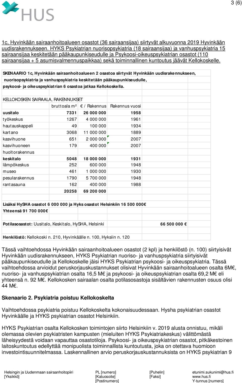 asumisvalmennuspaikkaa) sekä toiminnallinen kuntoutus jäävät Kellokoskelle.