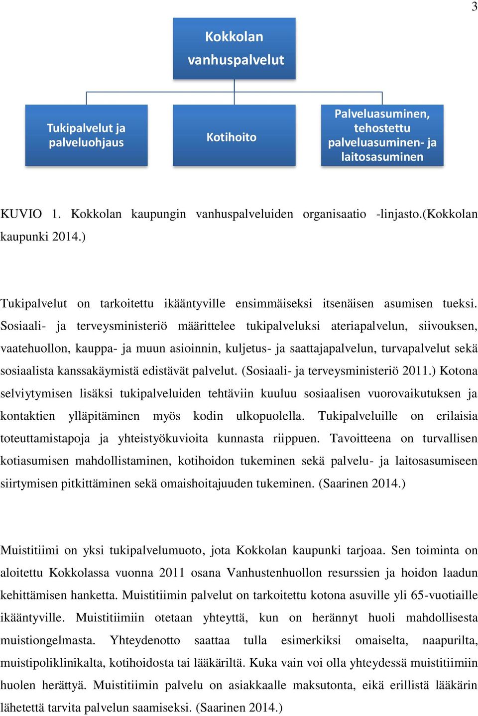 Sosiaali- ja terveysministeriö määrittelee tukipalveluksi ateriapalvelun, siivouksen, vaatehuollon, kauppa- ja muun asioinnin, kuljetus- ja saattajapalvelun, turvapalvelut sekä sosiaalista