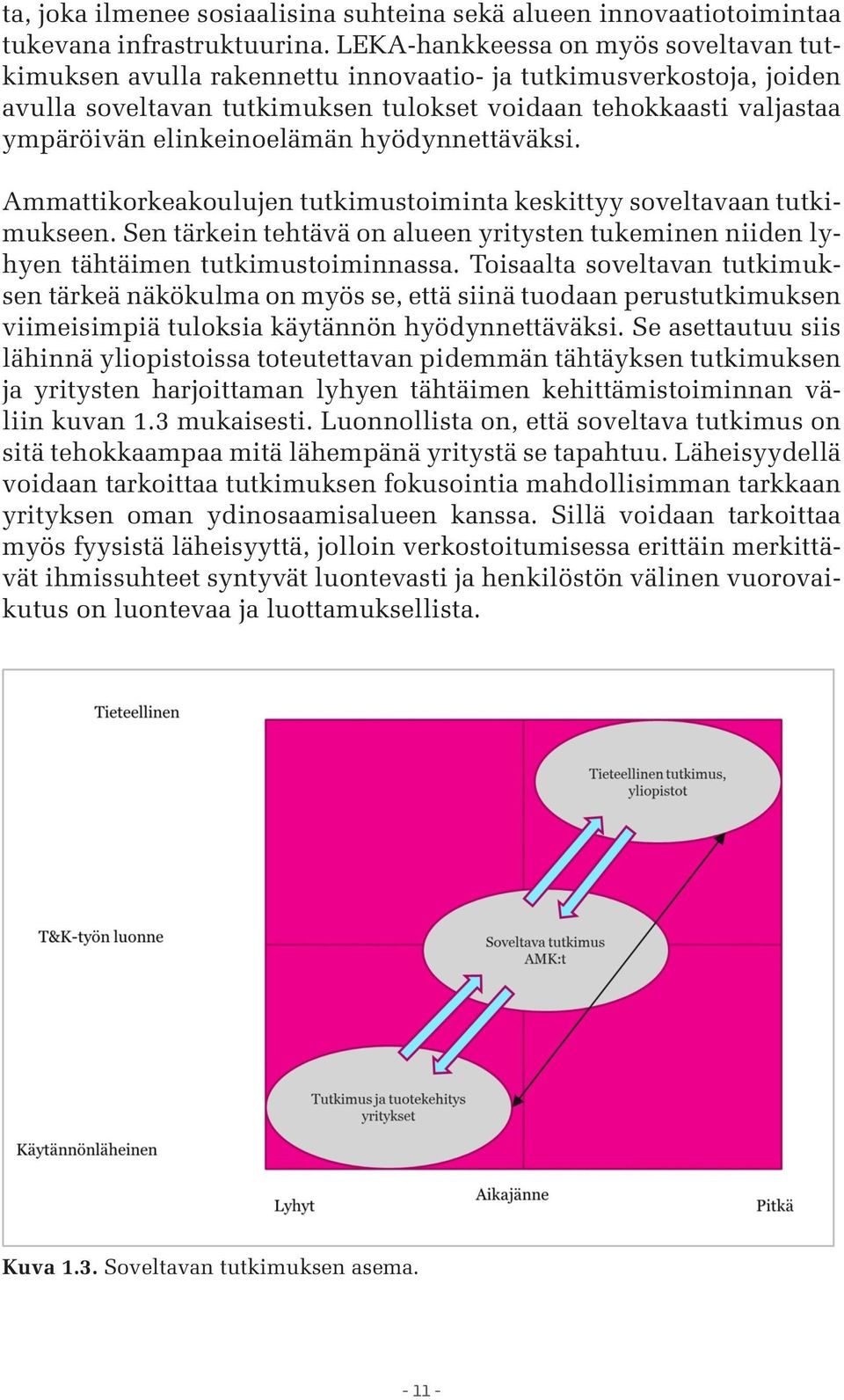 elinkeinoelämän hyödynnettäväksi. Ammattikorkeakoulujen tutkimustoiminta keskittyy soveltavaan tutkimukseen.