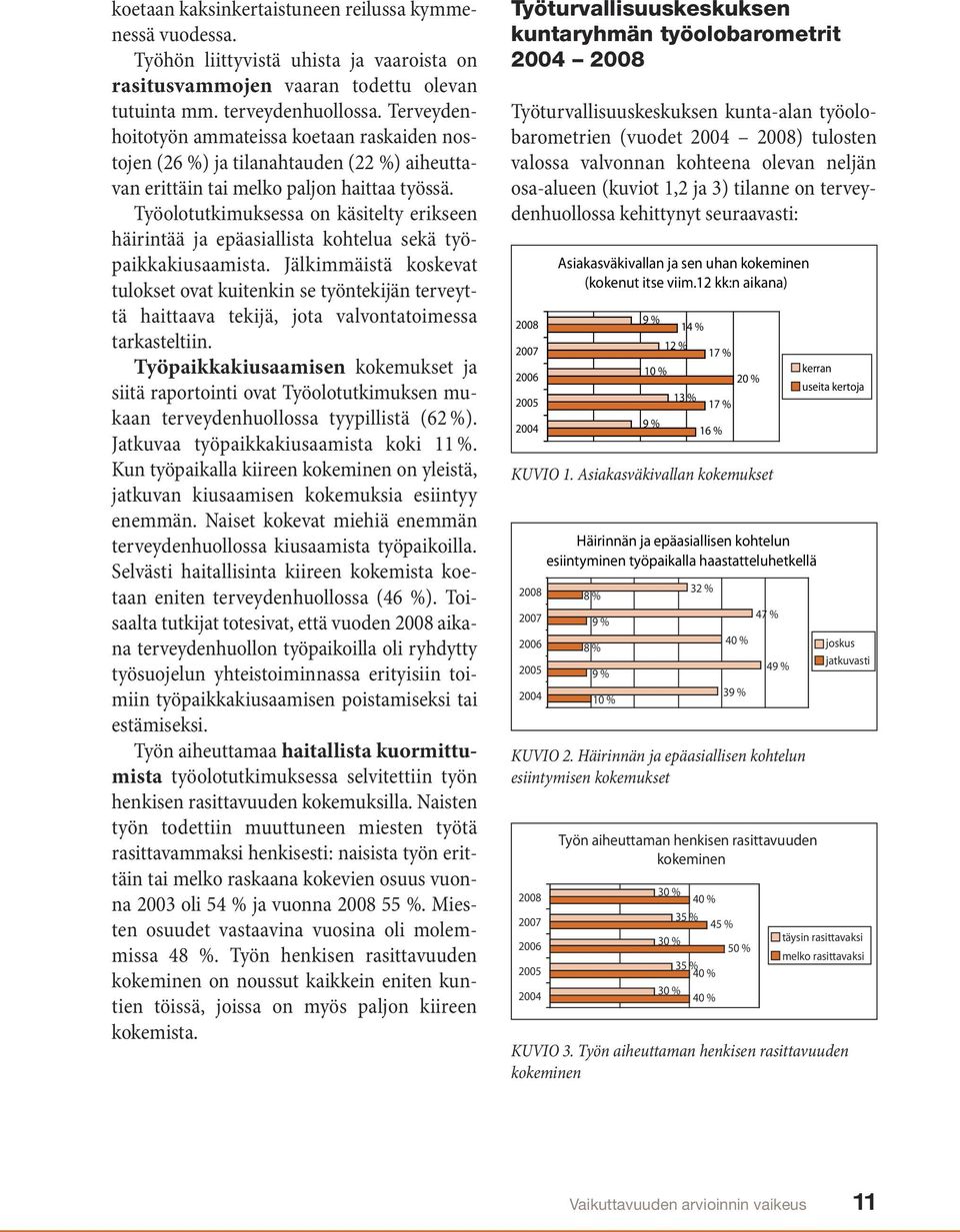 Työolotutkimuksessa on käsitelty erikseen häi rintää ja epäasiallista kohtelua sekä työpaikkakiusaamista.