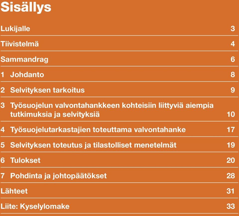 Työsuojelu tarkastajien toteuttama valvontahanke 17 5 Selvityksen toteutus ja