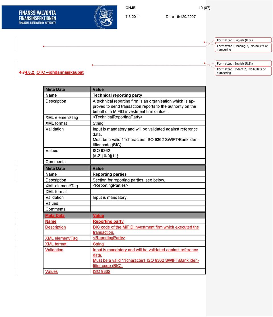 which is approved to send transaction reports to the authority on the behalf of a MiFID investment firm or itself.