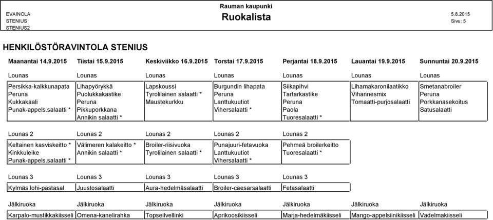 2015 Keskiviikko 16.9.