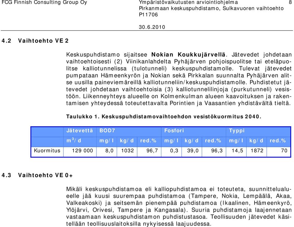 Tulevat jätevedet pumpataan Hämeenkyrön ja Nokian sekä Pirkkalan suunnalta Pyhäjärven alitse uusilla paineviemäreillä kalliotunneliin/keskuspuhdistamolle.