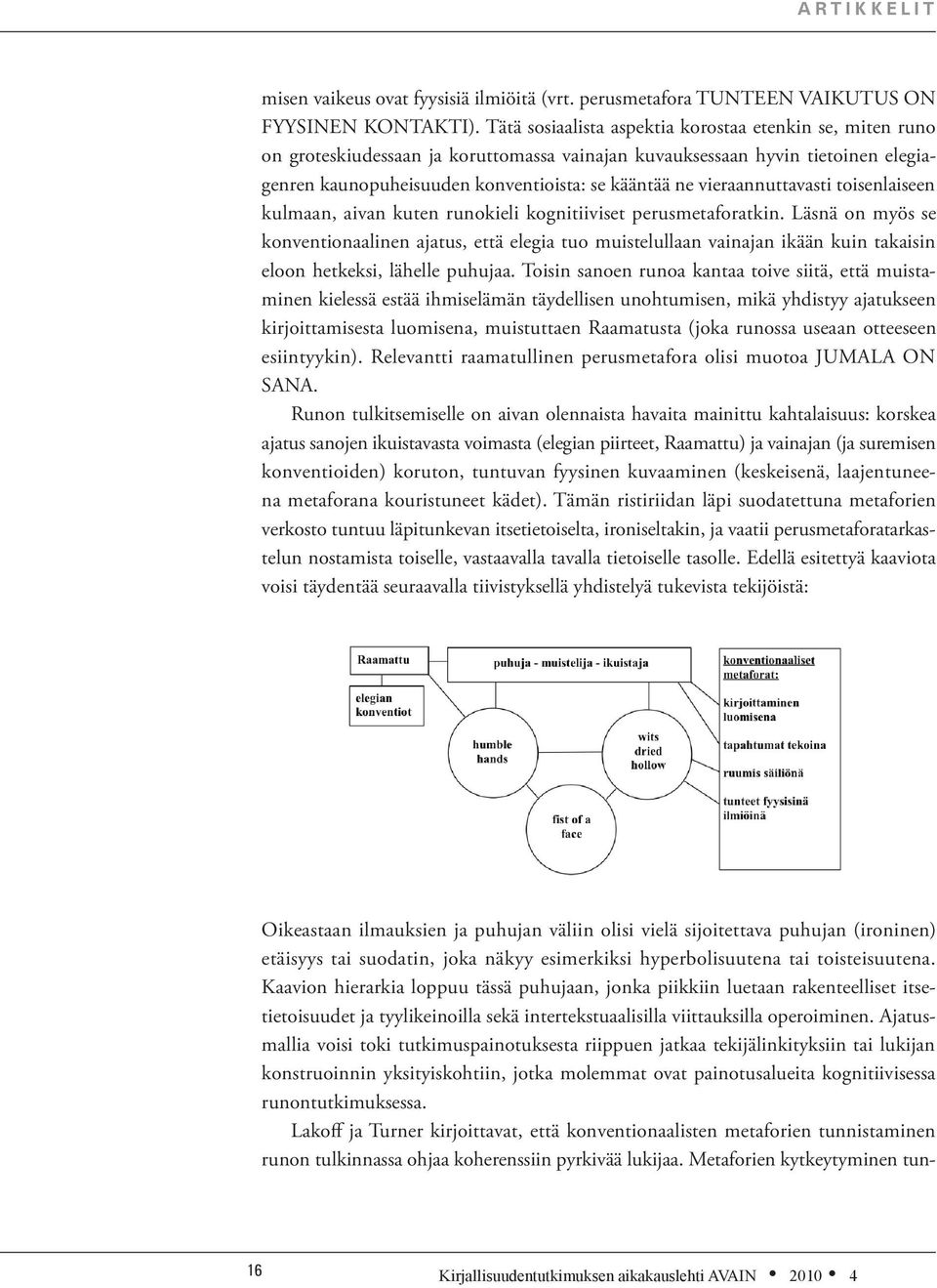 vieraannuttavasti toisenlaiseen kulmaan, aivan kuten runokieli kognitiiviset perusmetaforatkin.