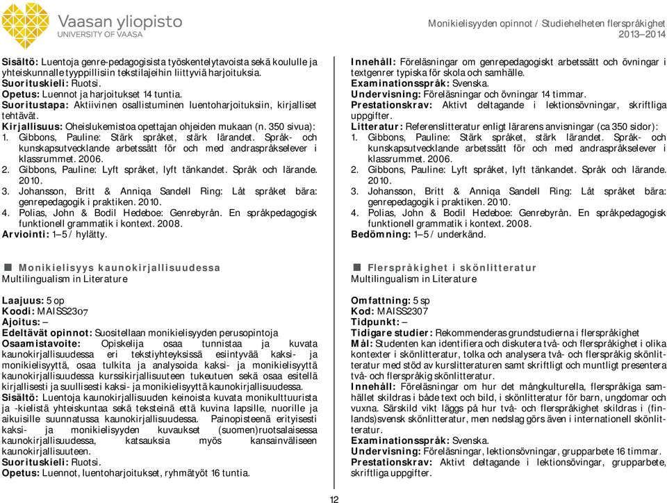 Gibbons, Pauline: Stärk språket, stärk lärandet. Språk- och kunskapsutvecklande arbetssätt för och med andraspråkselever i klassrummet. 2006. 2. Gibbons, Pauline: Lyft språket, lyft tänkandet.