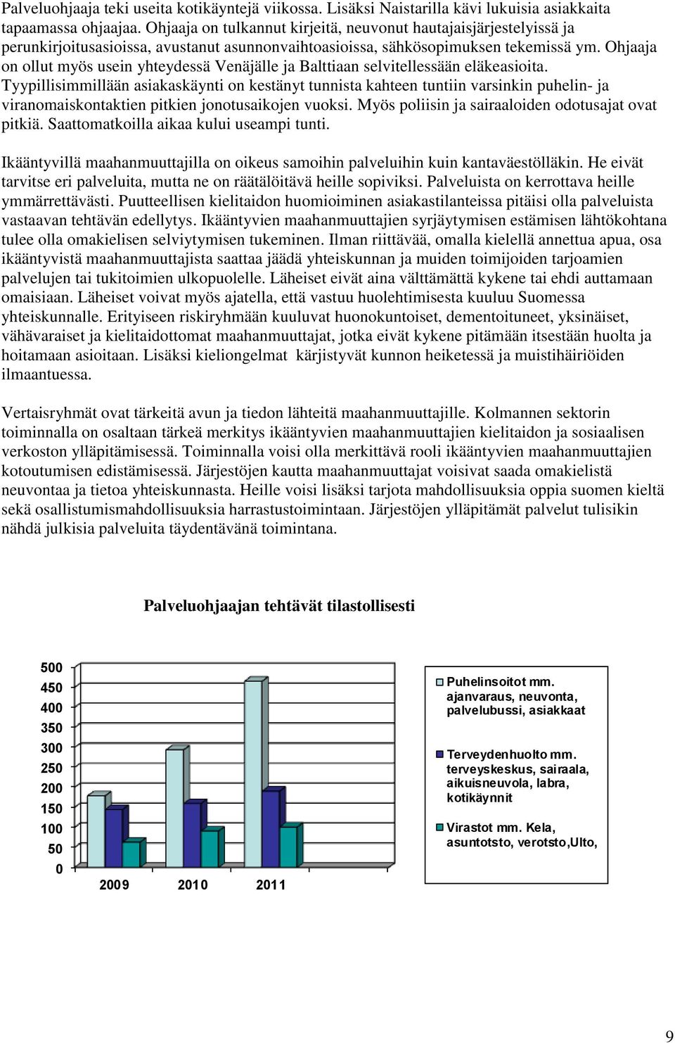 Ohjaaja on ollut myös usein yhteydessä Venäjälle ja Balttiaan selvitellessään eläkeasioita.