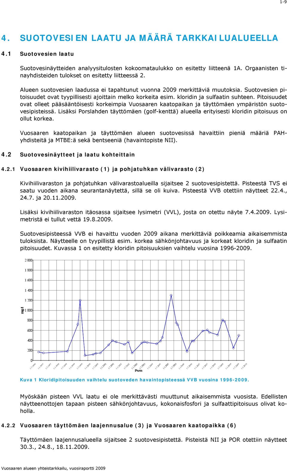 Suotovesien pitoisuudet ovat tyypillisesti ajoittain melko korkeita esim. kloridin ja sulfaatin suhteen.