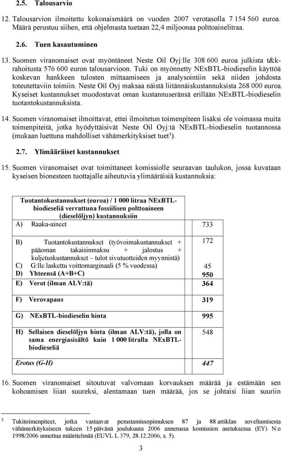 Tuki on myönnetty NExBTL-biodieselin käyttöä koskevan hankkeen tulosten mittaamiseen ja analysointiin sekä niiden johdosta toteutettaviin toimiin.