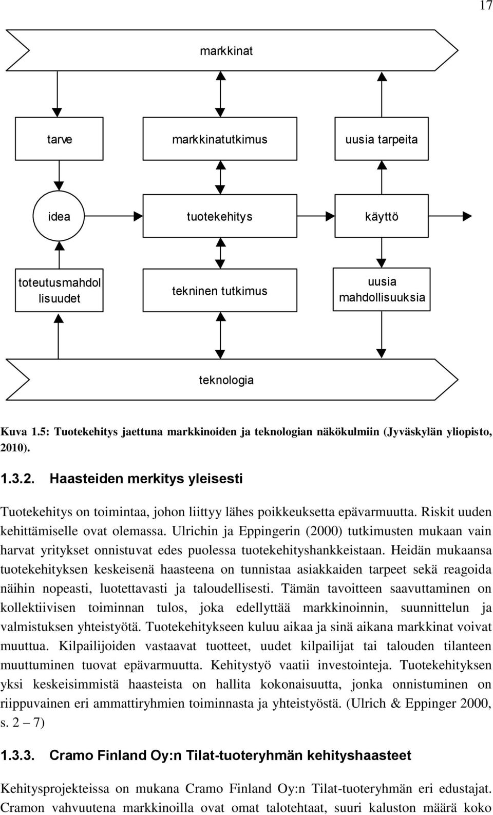 Riskit uuden kehittämiselle ovat olemassa. Ulrichin ja Eppingerin (2000) tutkimusten mukaan vain harvat yritykset onnistuvat edes puolessa tuotekehityshankkeistaan.