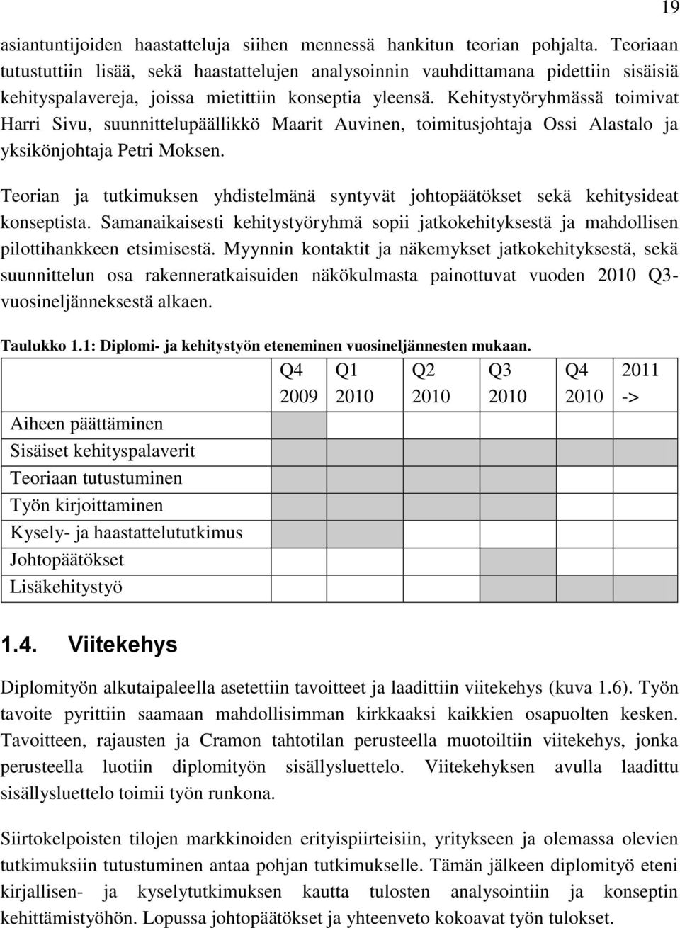 Kehitystyöryhmässä toimivat Harri Sivu, suunnittelupäällikkö Maarit Auvinen, toimitusjohtaja Ossi Alastalo ja yksikönjohtaja Petri Moksen.