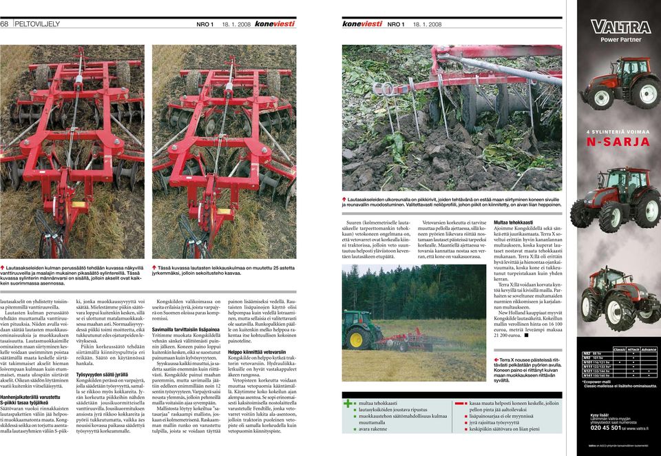 ã Lautasakseleiden kulman perussäätö tehdään kuvassa näkyvillä vanttiruuveilla ja maalajin mukainen pikasäätö sylintereillä.