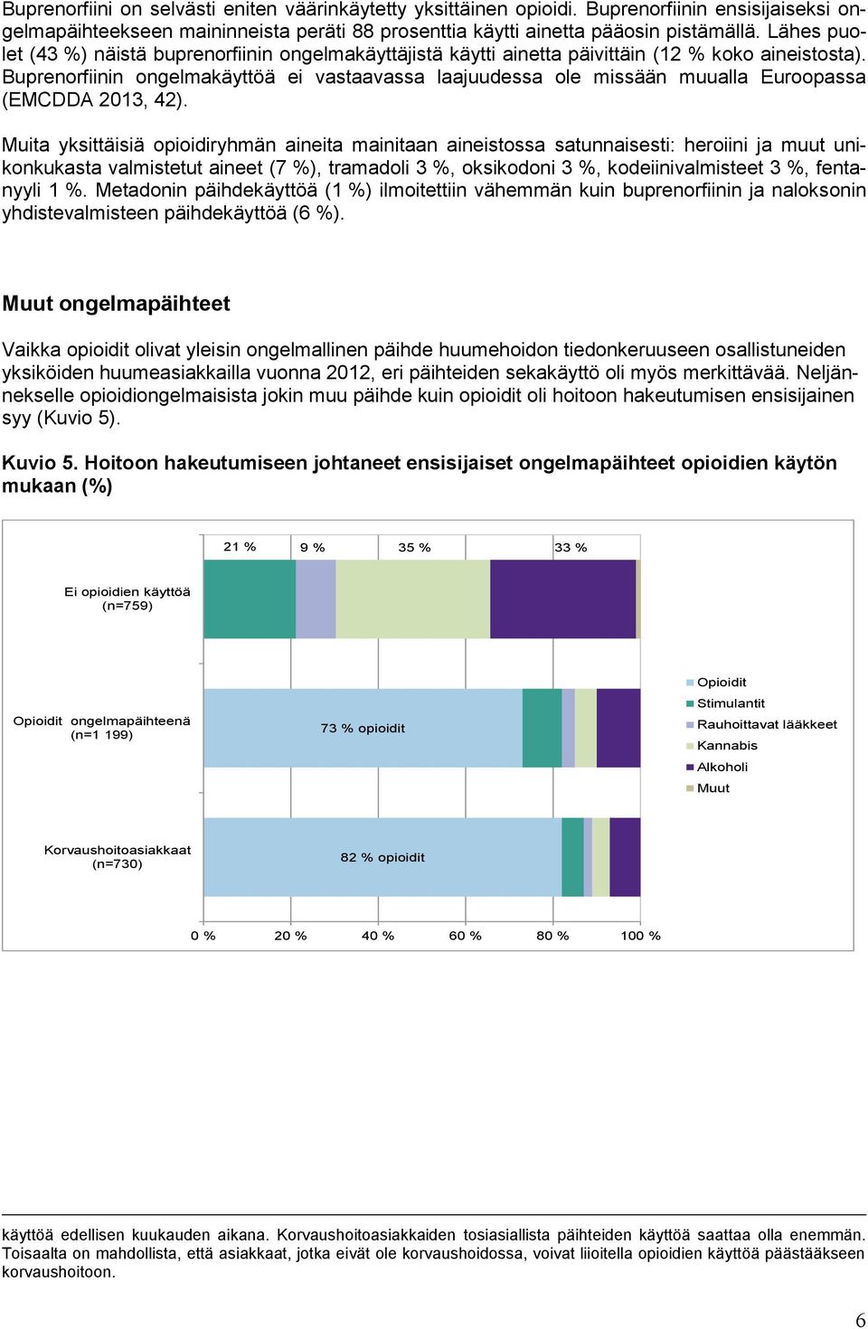 Buprenorfiinin ongelmakäyttöä ei vastaavassa laajuudessa ole missään muualla Euroopassa (EMCDDA 2013, 42).