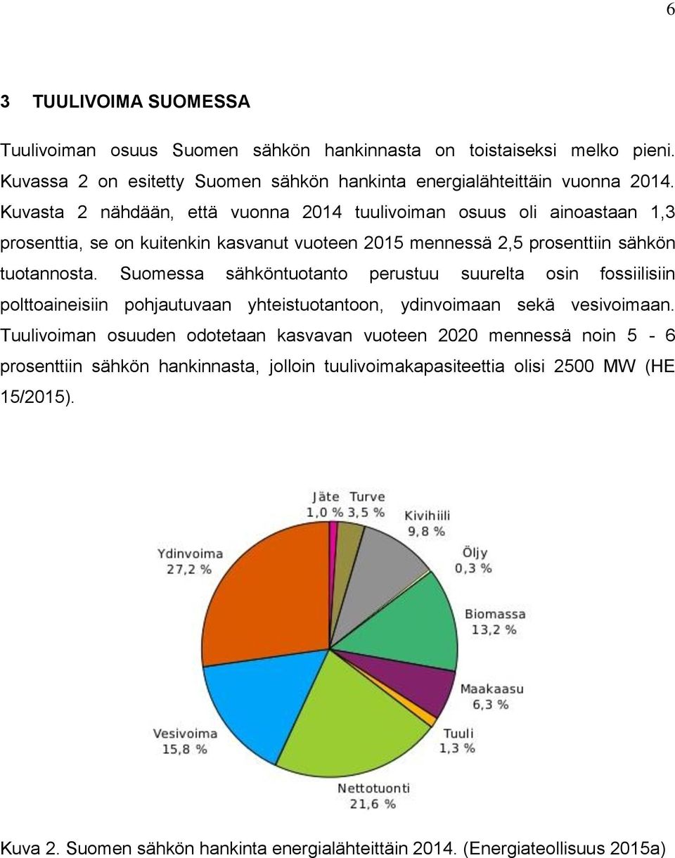 Suomessa sähköntuotanto perustuu suurelta osin fossiilisiin polttoaineisiin pohjautuvaan yhteistuotantoon, ydinvoimaan sekä vesivoimaan.