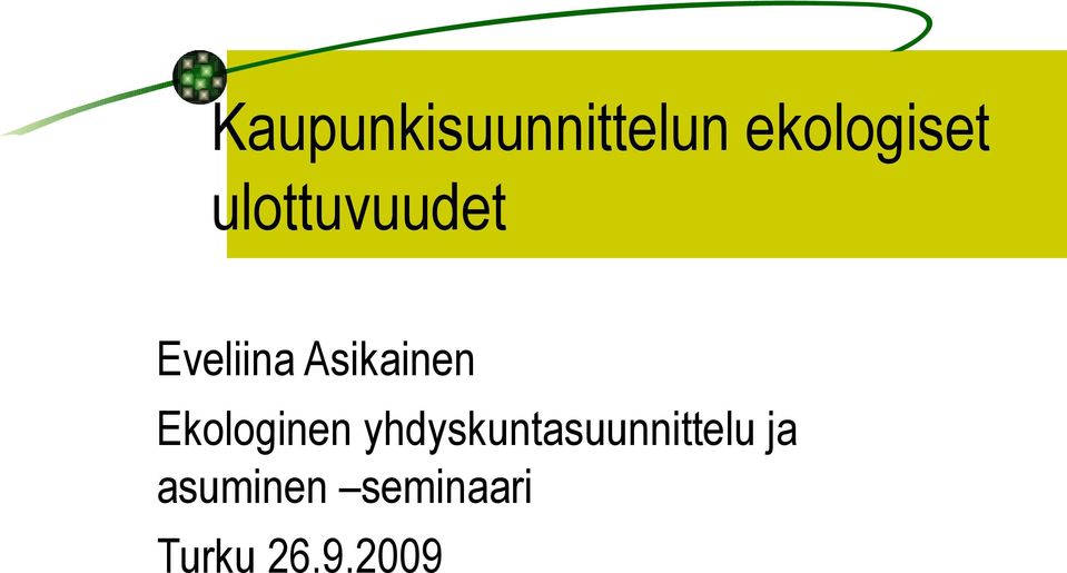 Ekologinen yhdyskuntasuunnittelu