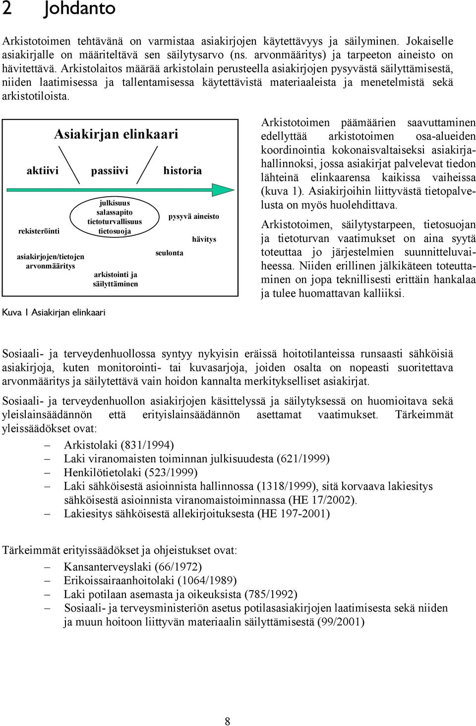 Arkistolaitos määrää arkistolain perusteella asiakirjojen pysyvästä säilyttämisestä, niiden laatimisessa ja tallentamisessa käytettävistä materiaaleista ja menetelmistä sekä arkistotiloista.