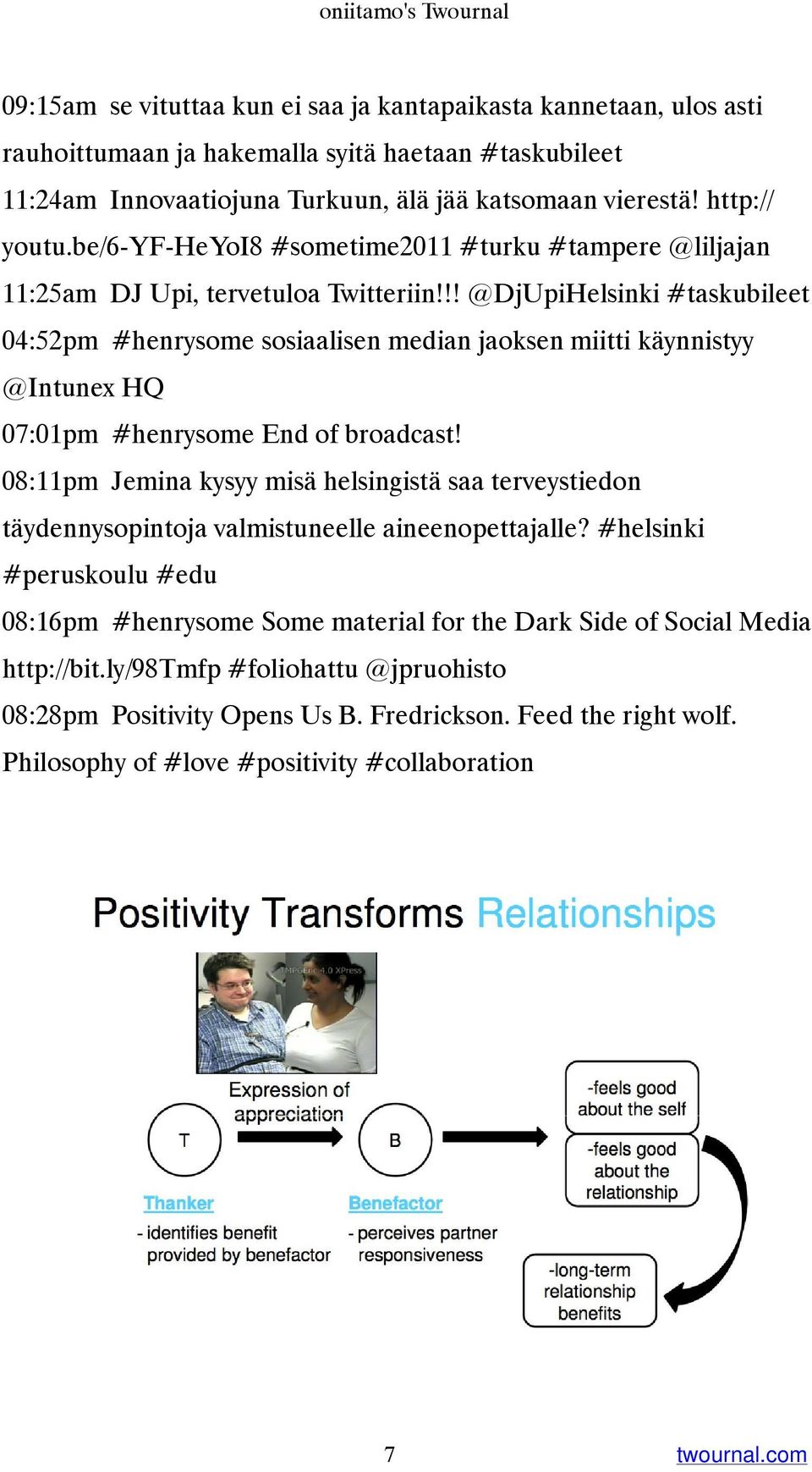 !! @DjUpiHelsinki #taskubileet 04:52pm #henrysome sosiaalisen median jaoksen miitti käynnistyy @Intunex HQ 07:01pm #henrysome End of broadcast!