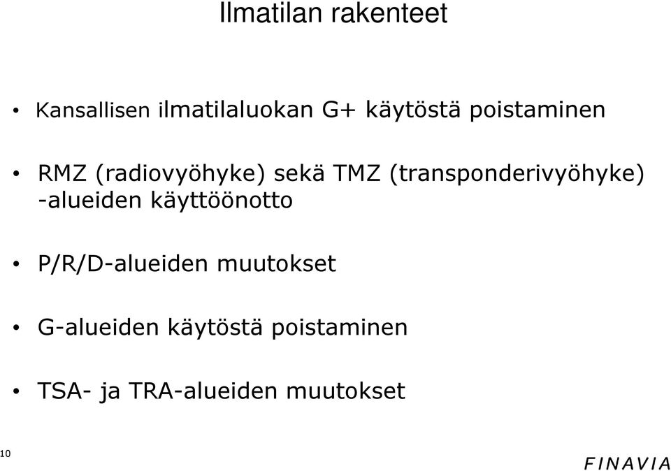 (transponderivyöhyke) -alueiden käyttöönotto