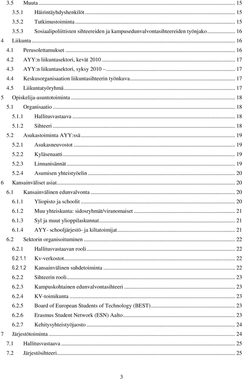 .. 17 5 Opiskelija-asuntotoiminta... 18 5.1 Organisaatio... 18 5.1.1 Hallitusvastaava... 18 5.1.2 Sihteeri... 18 5.2 Asukastoiminta AYY:ssä... 19 5.2.1 Asukasneuvostot... 19 5.2.2 Kyläsenaatti... 19 5.2.3 Linnanisännät.