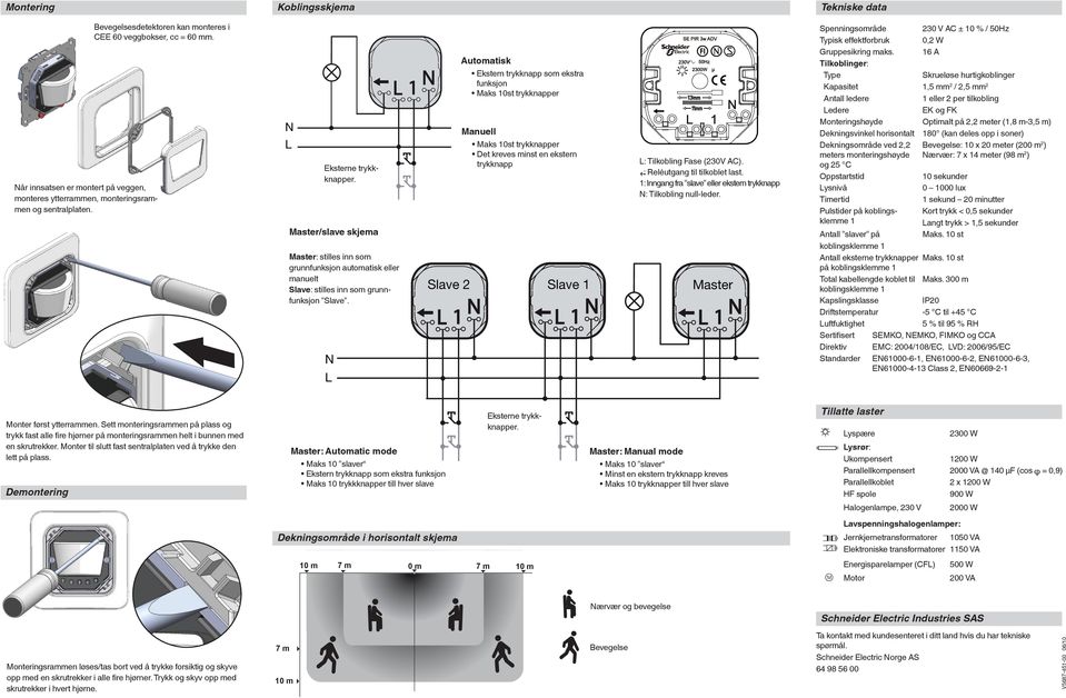 lave 2 utomatisk Ekstern trykknapp som ekstra funksjon aks 0st trykknapper anuell aks 0st trykknapper Det kreves minst en ekstern trykknapp lave : Tilkobling Fase (230V C).