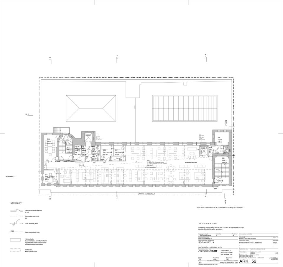 kori 1100x00 900 800 kg, 9 hlöä 503 6,5 m 2 504 TEKN 9,0 m 2 +20,075 20 20 501 PRH 1 19,5 m 2 UTOMTTINEN PLOILMOITINJÄRJESTELMÄ (OSITTINEN)?