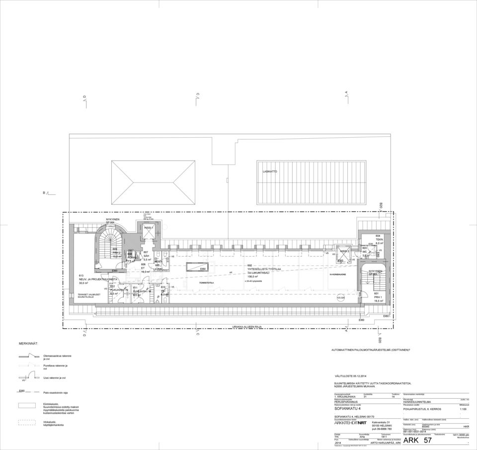 604 TEKN 6,0 m 2 NYKYINEN SP IKK PRH 1 16,5 m 2 UTOMTTINEN PLOILMOITINJÄRJESTELMÄ (OSITTINEN)?